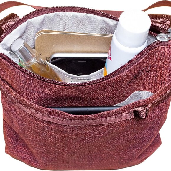 Women's Small Eco-Friendly RFID Blocking Crossbody Travel Bag with 6 Compartment - Picture 6 of 8